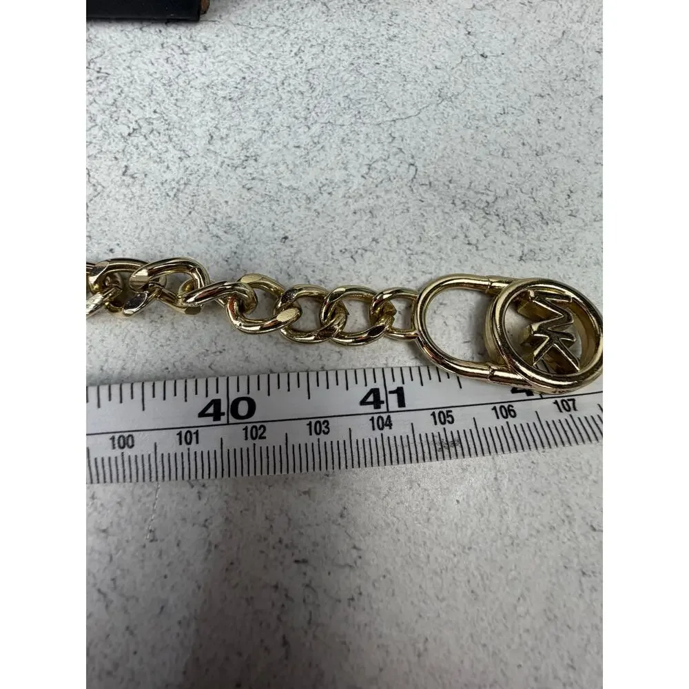 MK Michael Kors Gold Tone Chain Belt logo lock heavy
